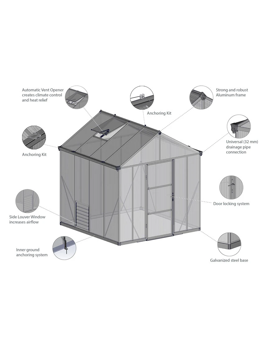 Canopia® By Palram Glory™ Greenhouse, 8' - Image 20